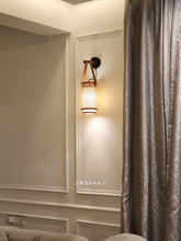 Load image into Gallery viewer, Kosha - Unique handmade Woven Wall Sconce Light, Natural/Bamboo Wall Sconce Light for Home restaurants and offices.