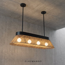 Load image into Gallery viewer, Sail linear - Linear Industrial Pendant lamp Metal with Raffia for Home, Restaurants and Offices.