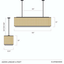Load image into Gallery viewer, Azon linear - Industrial Pendant lamp with Natural bamboo mesh for Home, restaurants and offices.