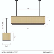 Load image into Gallery viewer, Azon linear - Industrial Pendant lamp with Natural bamboo mesh for Home, restaurants and offices.
