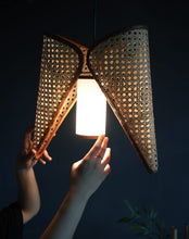 Load image into Gallery viewer, Firefly Glow - Unique handmade Woven Hanging Pendant Light, Natural/Cane Pendant Light for Home restaurants and offices.