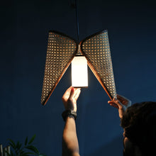 Load image into Gallery viewer, Firefly Glow - Unique handmade Woven Hanging Pendant Light, Natural/Cane Pendant Light for Home restaurants and offices.