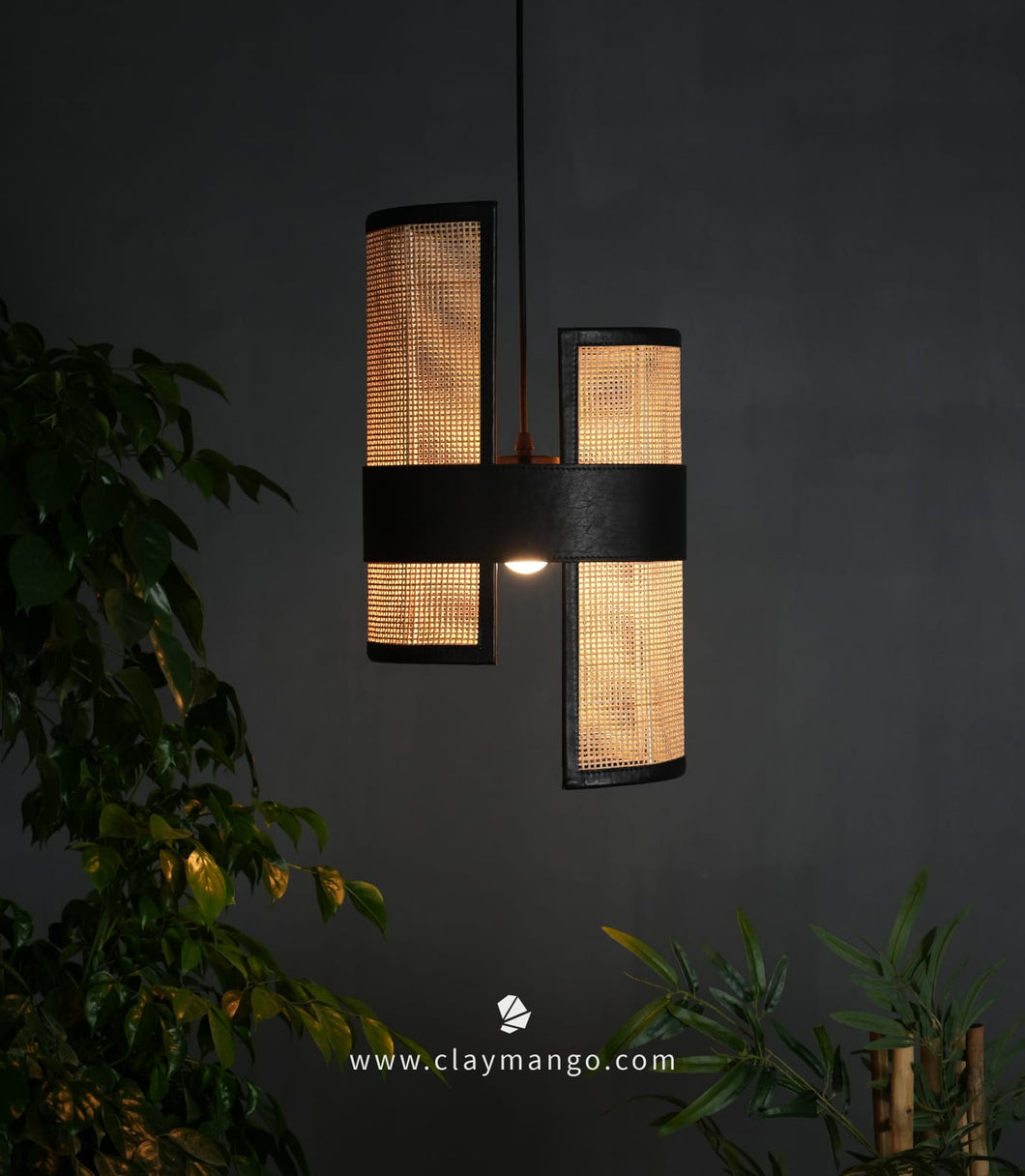 Madhyama - Unique handmade Woven Hanging Pendant Light, Natural/Cane Pendant Light for Home restaurants and offices.