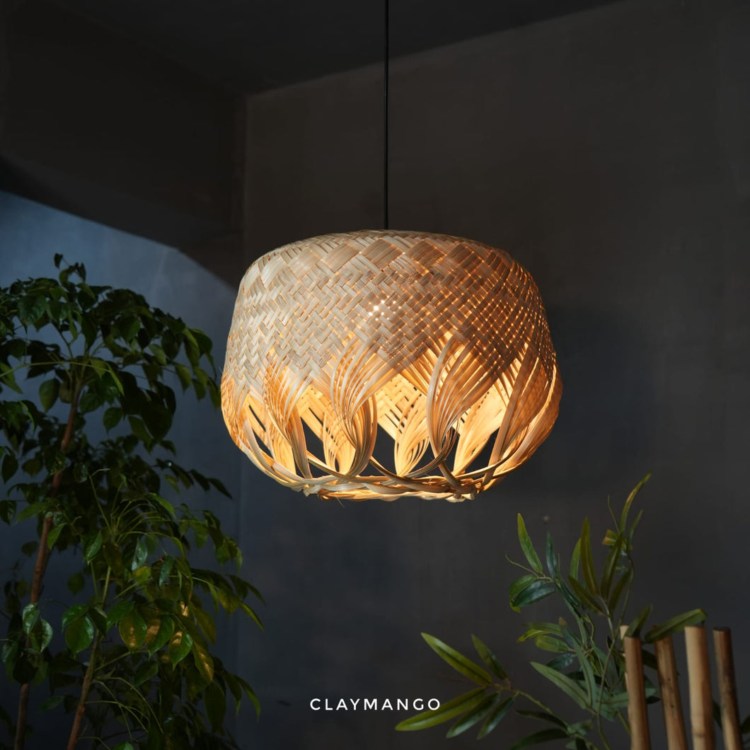 Braided Jelly: Unique handmade Woven Hanging Pendant Light, Natural/Bamboo Pendant Light for Home restaurants and offices.