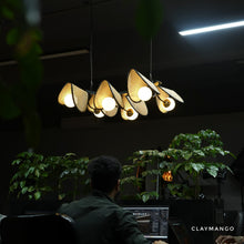 Load image into Gallery viewer, Helios Linear - Unique handmade Woven Hanging Pendant Light, Natural/Cane Pendant Light for Home restaurants and offices.