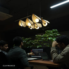 Load image into Gallery viewer, Helios Linear - Unique handmade Woven Hanging Pendant Light, Natural/Cane Pendant Light for Home restaurants and offices.