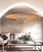 Load image into Gallery viewer, Aura-Unique handmade Woven Hanging Pendant Light, Natural/Cane Pendant Light for Home restaurants and offices.