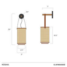 Load image into Gallery viewer, Kosha - Unique handmade Woven Wall Sconce Light, Natural/Bamboo Wall Sconce Light for Home restaurants and offices.