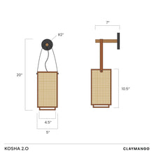 Load image into Gallery viewer, Kosha 2.0 - Unique handmade Woven Wall Sconce Light, Natural/Bamboo Wall Sconce Light for Home restaurants and offices.