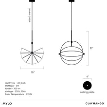 Load image into Gallery viewer, Mylo Pendant - Spandex Fabric Pendant lamp for Home, restaurants and offices.