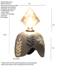 Load image into Gallery viewer, Diamond Bulb Grey Designer Clay Table Lamp
