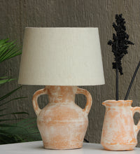 Load image into Gallery viewer, Terracotta Color white design Table lamp