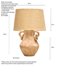 Load image into Gallery viewer, Terracotta color distree finish table lamp