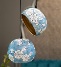 Load image into Gallery viewer, Blue Flower Combo - Terracotta Lamp