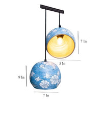 Load image into Gallery viewer, Blue Flower Combo - Terracotta Lamp