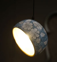 Load image into Gallery viewer, Blue Flower Angle Lamp - Terracotta Lamp
