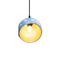 Load image into Gallery viewer, Blue Flower Angle Lamp - Terracotta Lamp