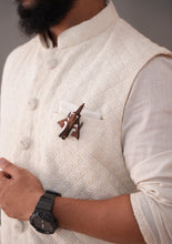 Load image into Gallery viewer, DASSAULT MIRAGE Mother of Pearl Wooden Brooch -from Fighter jet collectible series