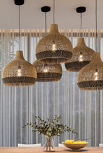 Load image into Gallery viewer, Tumip - Unique handmade Woven Hanging Pendant Light, Natural/Cane Pendant Light for Home restaurants and offices.
