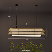 Load image into Gallery viewer, Voyage Linear - Industrial Pendant lamp with Natural bamboo mesh for Home, restaurants and offices.
