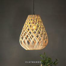 Load image into Gallery viewer, Ojas : Unique handmade Woven Hanging Pendant Light, Natural/Cane Pendant Light for Home restaurants and offices.