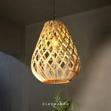 Load image into Gallery viewer, Ojas : Unique handmade Woven Hanging Pendant Light, Natural/Cane Pendant Light for Home restaurants and offices.
