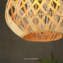Load image into Gallery viewer, Ojas : Unique handmade Woven Hanging Pendant Light, Natural/Cane Pendant Light for Home restaurants and offices.