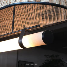 Load image into Gallery viewer, Umbrella Linear - Industrial Pendant lamp with Natural Cane/Rattan mesh for Home, restaurants and offices.