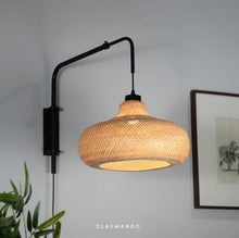 Load image into Gallery viewer, Hemis Sconce - Unique handmade Woven Wall Sconce Light, Natural/Bamboo Wall Sconce Light for Home restaurants and offices.