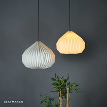 Load image into Gallery viewer, Chiyo Pendant Lamp - Set of 2 Unique handmade Origami Natural/Paper pendant Light for Home Restaurants and Offices