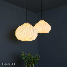 Load image into Gallery viewer, Chiyo Pendant Lamp - Set of 2 Unique handmade Origami Natural/Paper pendant Light for Home Restaurants and Offices