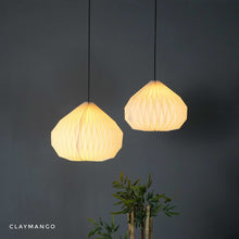 Load image into Gallery viewer, Chiyo Pendant Lamp - Set of 2 Unique handmade Origami Natural/Paper pendant Light for Home Restaurants and Offices