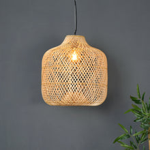 Load image into Gallery viewer, Cage 2.0 : Unique handmade Woven Hanging Pendant Light, Natural/Cane Pendant Light for Home Restaurants and Offices.