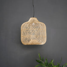 Load image into Gallery viewer, Cage 2.0 : Unique handmade Woven Hanging Pendant Light, Natural/Cane Pendant Light for Home Restaurants and Offices.