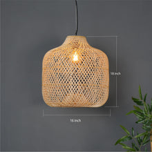 Load image into Gallery viewer, Cage 2.0 : Unique handmade Woven Hanging Pendant Light, Natural/Cane Pendant Light for Home Restaurants and Offices.