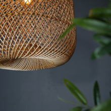 Load image into Gallery viewer, Cage 2.0 : Unique handmade Woven Hanging Pendant Light, Natural/Cane Pendant Light for Home Restaurants and Offices.