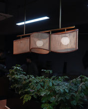 Load image into Gallery viewer, Morbis Linear - Linear Industrial Pendant lamp with Rattan for Home, Restaurants and Offices.
