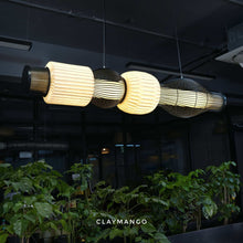 Load image into Gallery viewer, Avenya Linear - Linear Industrial Pendant lamp Metal with Paper for Home, Restaurants and Offices.
