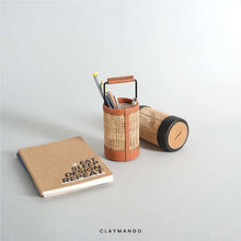 Load image into Gallery viewer, Handwoven Rattan Mesh Pen Stand Organizer for Study & Workspace