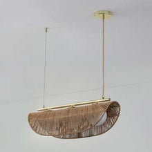 Load image into Gallery viewer, Oyster Linear – Linear Pendant Lamp in Jute Fibre Yarn for Home, Restaurants and Offices
