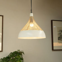 Load image into Gallery viewer, Conix : Unique handmade Woven Hanging Pendant Light, Natural/Cane Pendant Light for Home restaurants and offices.