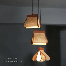 Load image into Gallery viewer, Firefly Mini Cluster- Unique handmade Woven Hanging Pendant Light, Natural/Bamboo Pendant Light for Home restaurants and offices.