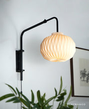 Load image into Gallery viewer, KamiGlow Sconce - Unique handmade Origami Wall Sconce Light, Natural/Paper Wall Sconce Light for Home Restaurants and Offices