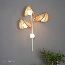 Load image into Gallery viewer, Helion Sconce - Unique Handmade Woven Wall-Mounted Light, Natural/Rattan Wall Light for Home Restaurants and Offices