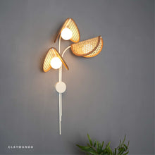 Load image into Gallery viewer, Helion Sconce - Unique Handmade Woven Wall-Mounted Light, Natural/Rattan Wall Light for Home Restaurants and Offices