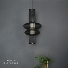 Load image into Gallery viewer, Ripple 1.0 : Unique handmade Woven Hanging Pendant Light, Natural/Cane Pendant Light for Home restaurants and offices.