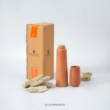 Load image into Gallery viewer, HandmadeTerracotta Earthen Clay Bottle - 800ml with cork and Wooden Lid