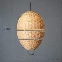 Load image into Gallery viewer, Ovalo Loom – Handwoven Cane Pendant Lamp for Homes Restaurants and Offices