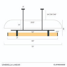 Load image into Gallery viewer, Umbrella Linear - Industrial Pendant lamp with Natural Cane/Rattan mesh for Home, restaurants and offices.
