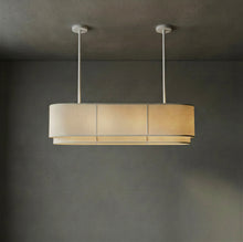 Load image into Gallery viewer, Azon linear Fabric - Industrial Pendant lamp with Natural bamboo mesh for Home, restaurants and offices.